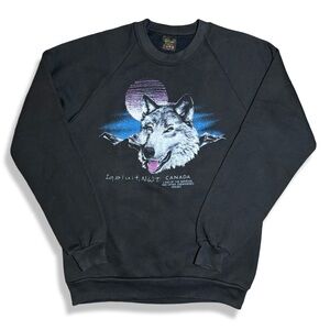 Vintage 90s Wolf Crewneck Sweatshirt